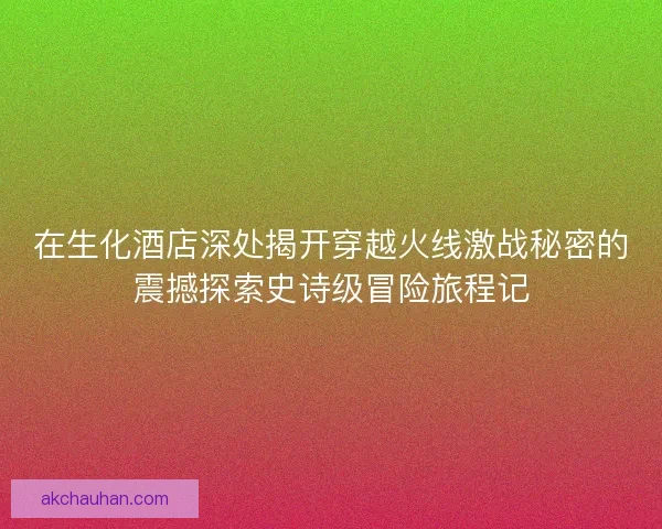 在生化酒店深处揭开穿越火线激战秘密的震撼探索史诗级冒险旅程记