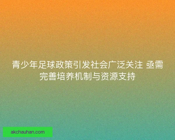 青少年足球政策引发社会广泛关注 亟需完善培养机制与资源支持